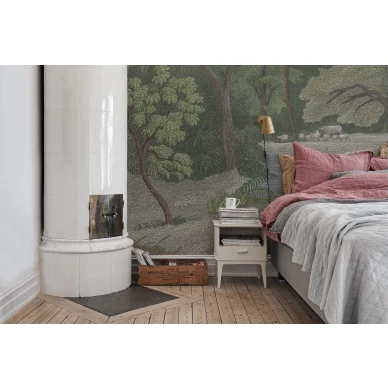 Jungle Land vihrea viidakkomaisema makuuhuoneen muraltapetti Rebel Wallsilta R14614 image