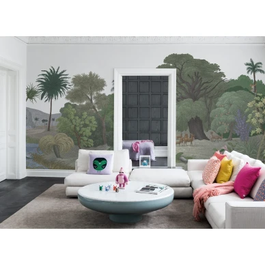 Jungle Land vihrea viidakkomaisema olohuoneen muraltapetti Rebel Wallsilta R14614 image