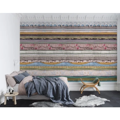 Her Royal Slumber varikas raidallinen muraltapetti lapsille Rebel Wallsilta R14632 kuva