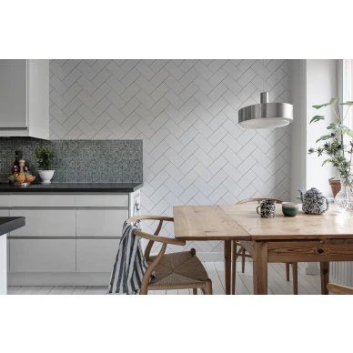 Fishbone Tiles valkoinen laattakuvioinen tapetti Rebel Wallsilta R14781 kuva