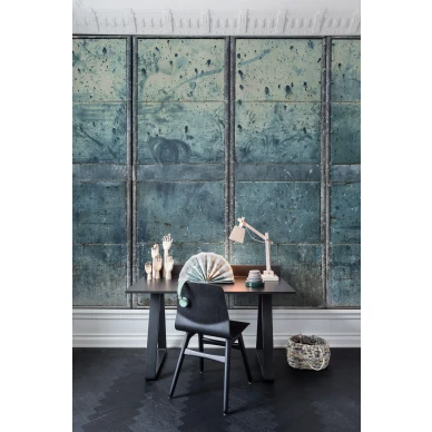 Metal Gradient teollisuustyylinen sininen muraltapetti kotitoimistoon Rebel Wallsilta R14911 kuva