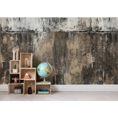 Brooklyn Wall ruskea teollisuustyylinen seinatapetti nuorisohuoneeseen Rebel Wallsilta R14981 image