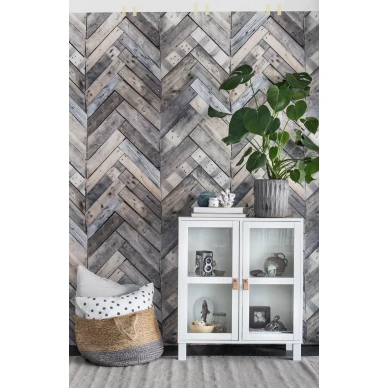 West Coast ruskea puupaneeli muraltapetti tyohuoneeseen Rebel Wallsilta R15161 image