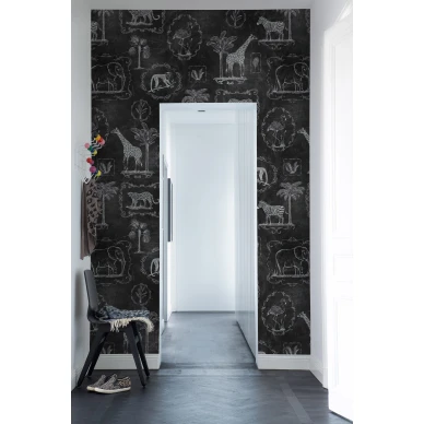 Animal Party musta elaintapetti eteiseen Rebel Wallsilta R15273 kuva