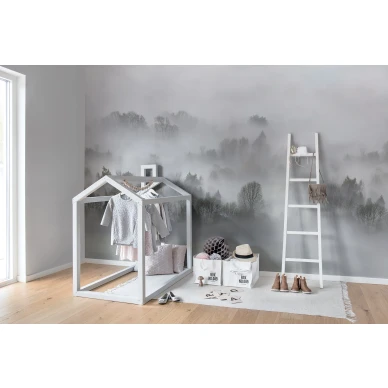 Morning Fog harmaa aamuinen maisematapetti lastenhuoneeseen Rebel Wallsilta R15301 image