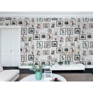 Cactus Wall Art tauluseinatapetti olohuoneeseen Rebel Wallsilta R15322 kuva