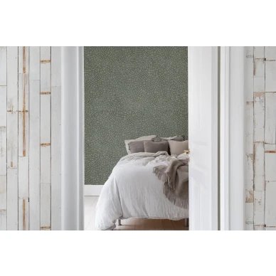 Raku Crackle vihrea graafinen tapetti makuuhuoneeseen Rebel Wallsilta R14672 image