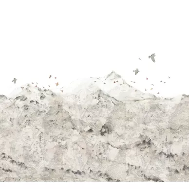 Paper Mountains beigeharmaa vuoritapetti Rebel Wallsilta R13871 image
