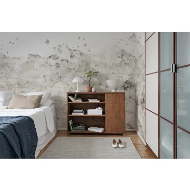 Paper Mountains vaalea vuoritapetti makuuhuoneeseen Rebel Wallsilta R13871 image