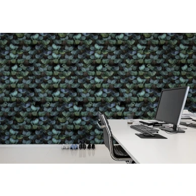 Peacock Plumage turkoosi sulkatapetti tyohuoneeseen Rebel Wallsilta R15091 image