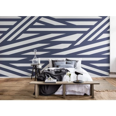 Sailors Sea sininen graafinen muraltapetti makuuhuoneeseen Rebel Wallsilta R15141 kuva