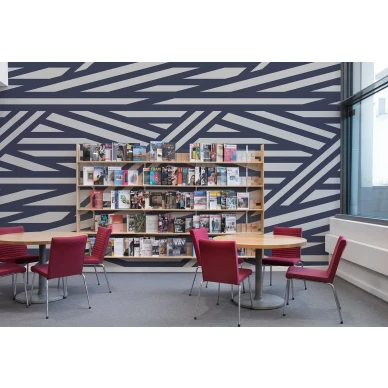 Sailors Sea sininen raidallinen muraltapetti kokoushuoneeseen Rebel Wallsilta R15141 kuva