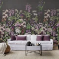 Alices Garden dramaattinen varikas kukkatapetti olohuoneeseen Rebel Wallsilta R17163
