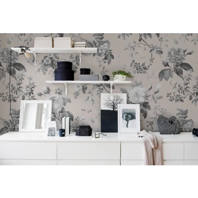 Thorn Rose vaalea romanttinen kukkakuvioinen muraltapetti Rebel Wallsilta R13075 image