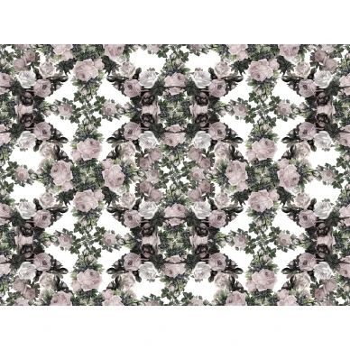Floral Frida vanhanaikainen roosa ruusutapetti koko kuvio Rebel Wallsilta R15713 kuva
