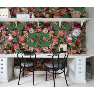 Floral Frida varikas kukkatapetti tyohuoneeseen Rebel Wallsilta R15711 kuva