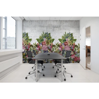 Flower Burst varikas kukkatapetti kokoushuoneeseen Rebel Wallsilta R15762 kuva