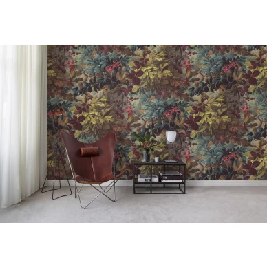 Vinum Raspeys varikas tiheakuvioinen lehtitapetti Rebel Wallsilta R15771 kuva