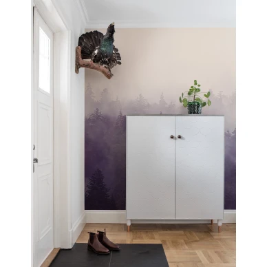 Fir Forest rauhallinen liila metsatapetti eteiseen Rebel Wallsilta R16001 image