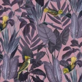 Yellow Bird liila suurikuvioinen lintutapetti koko kuvio Rebel Wallsilta R15732