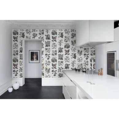 Fruit and Flora klassinen kukkatapetti keittioon Rebel Wallsilta R13172 kuva