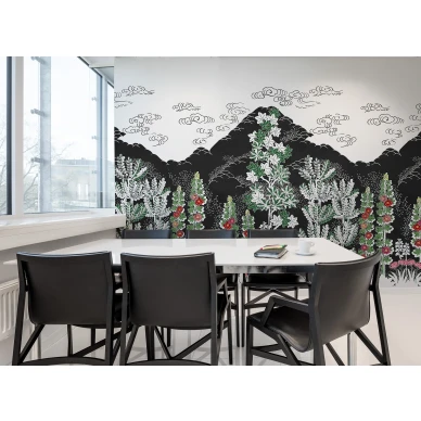 Eden musta ja varikas vuoritapetti kokoushuoneeseen Rebel Wallsilta R15722 kuva