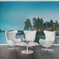 Cottage Island talvinen merimaisema valokuvatapetti olohuoneeseen Rebel Wallsilta R16331