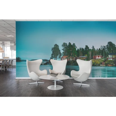 Cottage Island talvinen merimaisema valokuvatapetti olohuoneeseen Rebel Wallsilta R16331 kuva