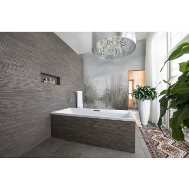 Pale Shore beige pilvinen ranta valokuvatapetti kylpyhuoneeseen Rebel Wallsilta R16341 kuva