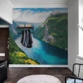 Fjord valokuvatapetti Norjan vuonoilla eteiseen Rebel Wallsilta R16411