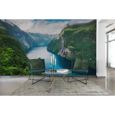 Fjord valokuvatapetti Norjan vuonoilla toimistoon Rebel Wallsilta R16411 image