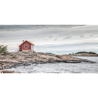 Bottle Post saaristomaisema muraltapetti koko kuvio Rebel Wallsilta R16521 kuva