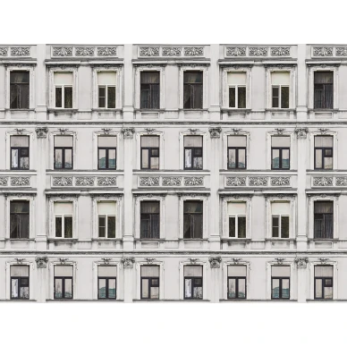 Rue Relief valkoinen talotapetti muraltapetti koko kuvio Rebel Wallsilta R15932 image