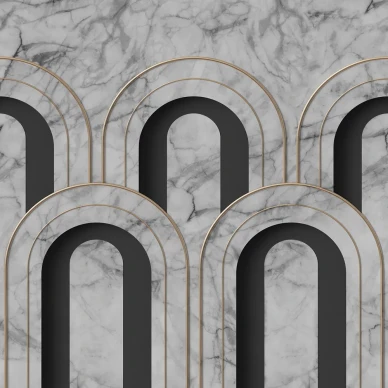 Arch Deco marmorinen kaareva graafinen muraltapetti Rebel Wallsilta R16103 image
