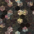 Vinum Hexagon geometrinen kukkakuvioinen muraltapetti koko leveys Rebel Wallsilta R16241