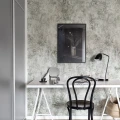 Twining Vines harmaa lehtitapetti tyohuoneeseen Rebel Wallsilta R16251