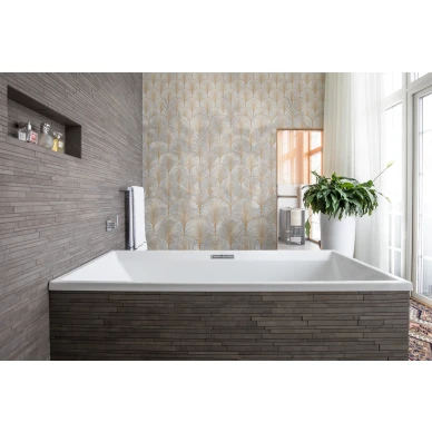 Opulent Shadows geometrinen muraltapetti kylpyhuoneeseen Rebel Wallsilta R16271 kuva