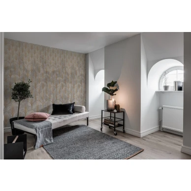 Opulent Shadows ylellinen geometrinen kaareva muraltapetti olohuoneeseen Rebel Wallsilta R16271 kuva
