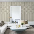 Happy Hills beige graafinen muraltapetti olohuoneeseen Rebel Wallsilta R16282