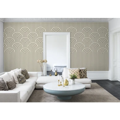 Happy Hills beige graafinen muraltapetti olohuoneeseen Rebel Wallsilta R16282 kuva