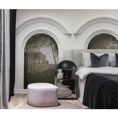 Forest Vaults maisematapetti makuuhuoneeseen Rebel Wallsilta R16301 kuva