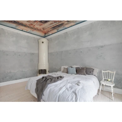 Urban Horizon harmaa betoniseina muraltapetti makuuhuoneeseen Rebel Wallsilta R15982 image