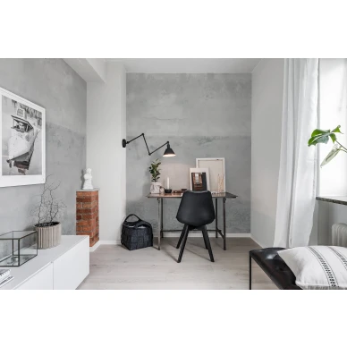 Urban Horizon harmaa betoniseina muraltapetti tyohuoneeseen Rebel Wallsilta R15982 image