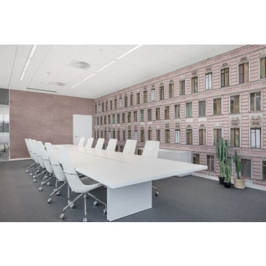 Pink Facade mahtava roosa talotapetti kokoushuoneeseen Rebel Wallsilta R15881 image