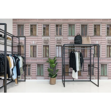 Pink Facade vaaleanpunainen talotapetti eteiseen Rebel Wallsilta R15881 image