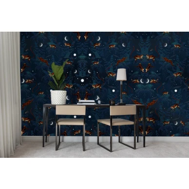 Space Monkey sininen apinamuraltapetti tyohuoneeseen Rebel Wallsilta R16181 kuva