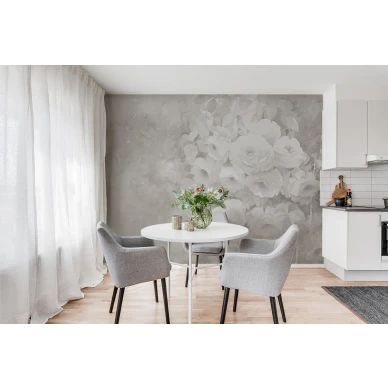 Harmony harmaa kukkatapetti keittioon Rebel Wallsilta R17073 image