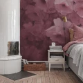 Harmony rauhoittava tummanroosa kukkatapetti makuuhuoneeseen Rebel Wallsilta R17071