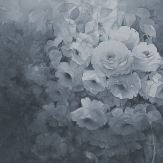 Harmony siniharmaa ruusutapetti Rebel Wallsilta R17072 kuva