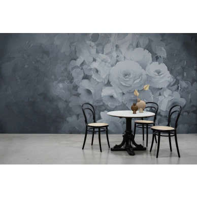 Harmony siniharmaa ruusutapetti keittioon Rebel Wallsilta R17072 image